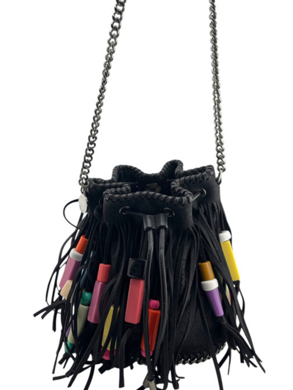 Stella McCartney Falabella Beaded Fringe Bucket Bag